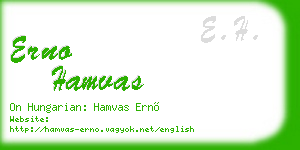 erno hamvas business card